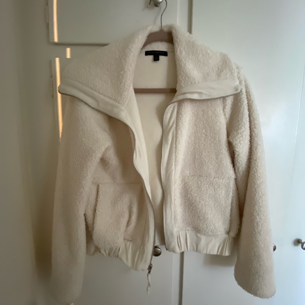 Banana Republic White Shearling Jacket